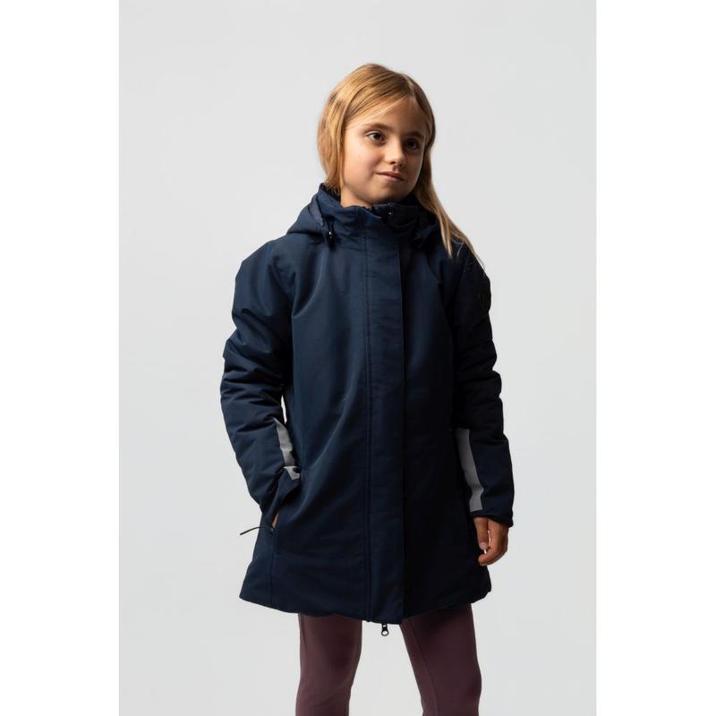 Kurtka zimowa młodzieżowa Horze Jessie JR granatowa