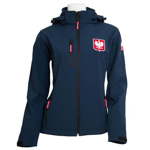 Kurtka kadrowa damska jesień/zima Polish Equestrian Team Softshell granatowa