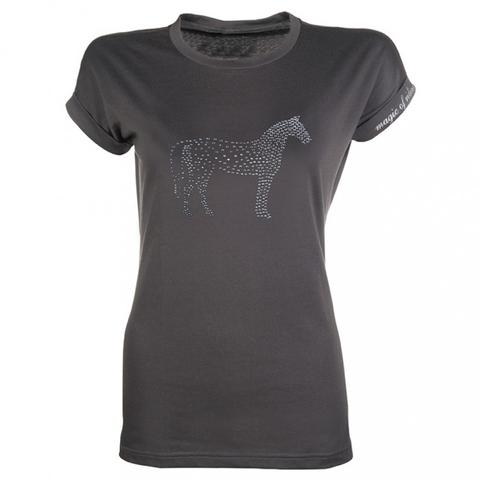 Koszulka damska HKM Crystal Horse antracytowa