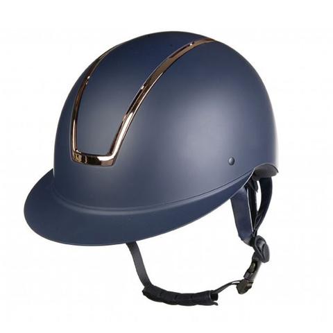 Kask HKM Lady Shield granatowo-różowozłoty