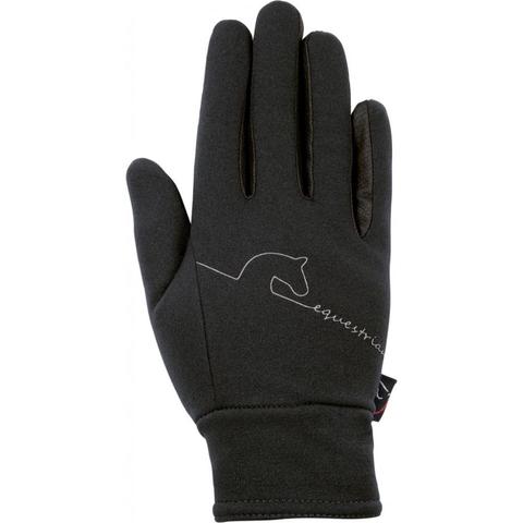 Rękawiczki zimowe HKM Equestrian Softshell czarne