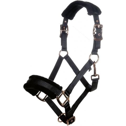 Kantar z futerkiem HKM Rosegold Glamour czarno-różowozłoty