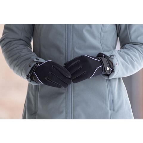 Rękawiczki zimowe HKM Classic softshell czarne