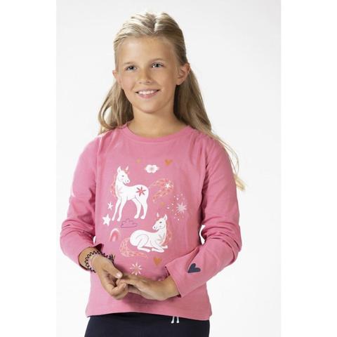 Bluzka młodzieżowa HKM Horse Spirit z konikiem różowa