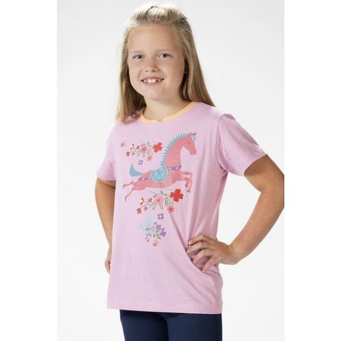 Koszulka młodzieżowa HKM Flower Pony różowa
