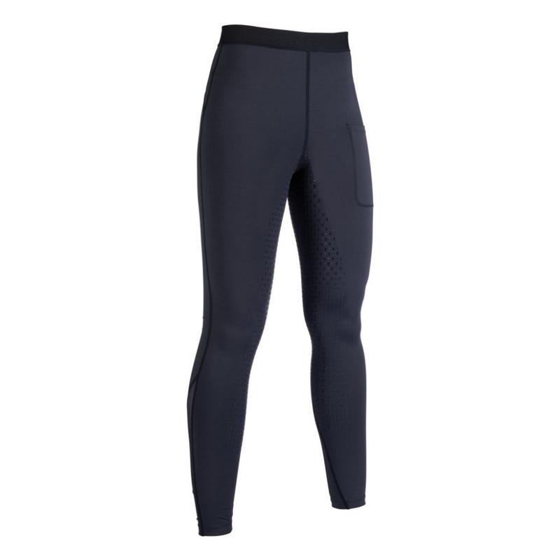 Legginsy damskie HKM Flow z silikonem czarne