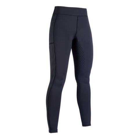 Legginsy damskie HKM Flow Reflective z silikonem czarne