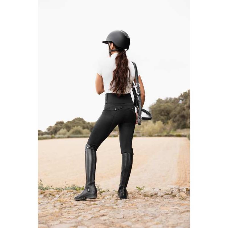 Legginsy damskie Horze Anya z pełnym lejem silikonowym czarne