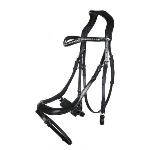 Ogłowie HKM Anatomic Crystal czarne