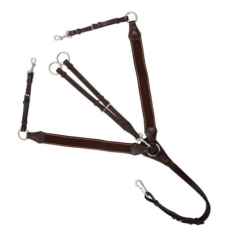 Napierśnik Parkur 3- punktowy z szerokimi gumami brązowy