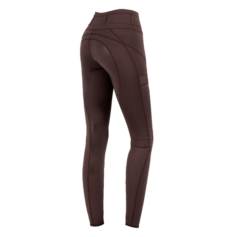 Legginsy damskie Waldhausen Elt Hanna z wysokim stanem brązowe