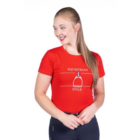 Koszulka damska HKM Equine Sports Style czerwona