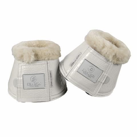 Kalosze z futerkiem Eskadron Platinum Croco Fauxfur Pearlgray, perłowe 2022/2023