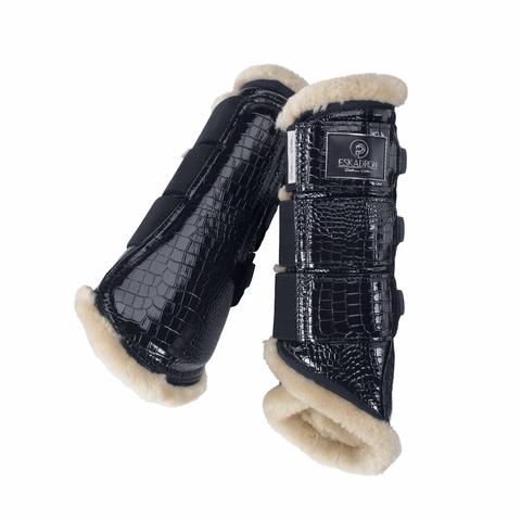 Ochraniacze z futerkiem Eskadron Platinum Croco Fauxfur Navy, granatowe 2022/2023