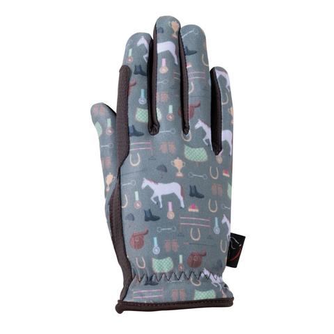 Rękawiczki zimowe dziecięce HKM Judy zielono-brązowe