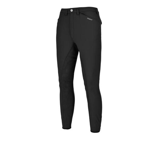 Bryczesy męskie Pikeur Rossini McCrown Lej skórzany Black, czarne