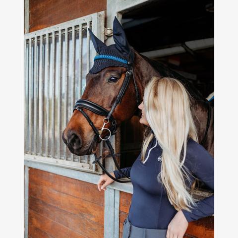 Nauszniki QHP Florence navy blue, granatowe