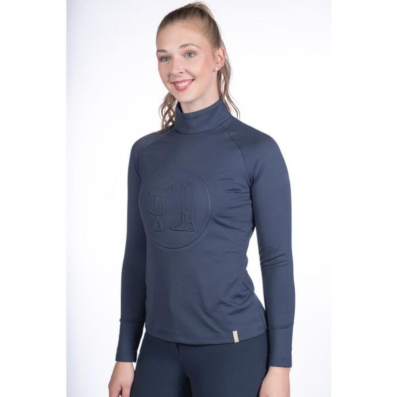 Bluza damska funkcyjna z golfem HKM Lyon granatowa