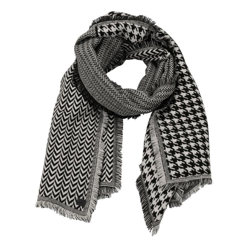 Szal Pikeur Scarf Black-White, czarno-biały 2022/2023