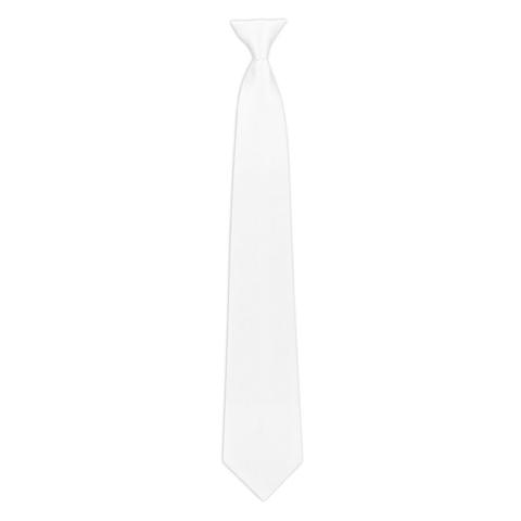 Krawat z klipsem Ekkia biały