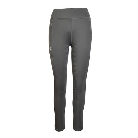 Legginsy damskie HKM Alice z silikonem oliwkowe