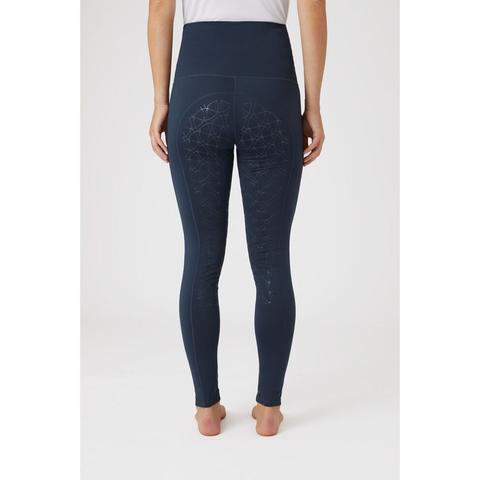 Legginsy damskie termiczne z silikonem Horze Mette granatowe