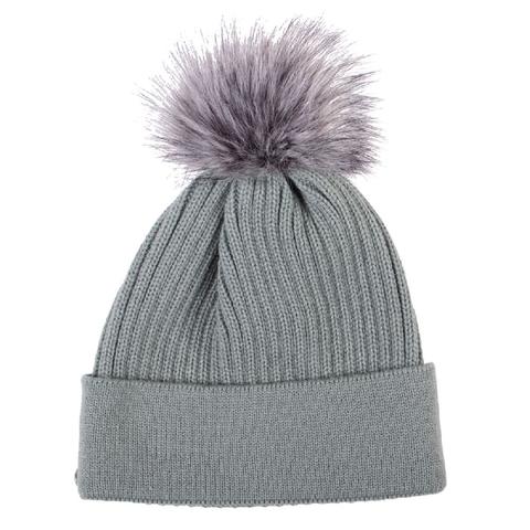 Czapka z pomponem QHP Equestrian Dream Dusty Olive, oliwkowa