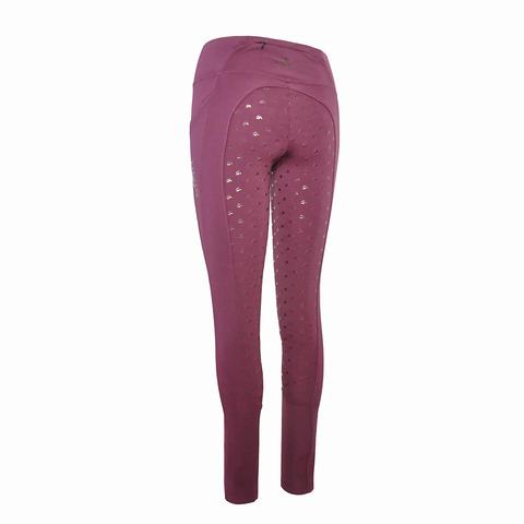 Legginsy damskie zimowe z silikonem Start Knowsley burgundowe