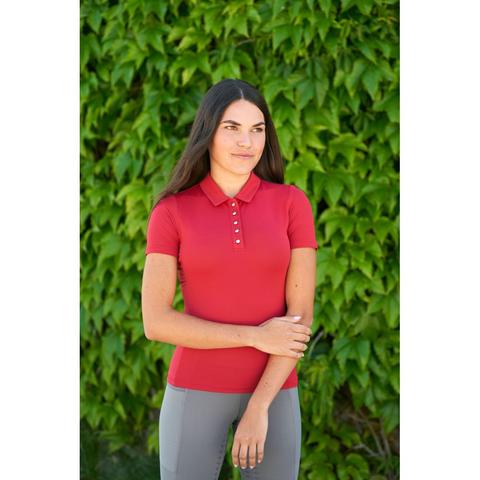 Koszulka damska Polo Covalliero czerwona