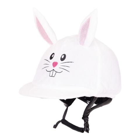 Czapka na kask QHP Wielkanocna Zajączek biała