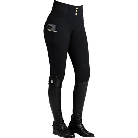 Bryczesy damskie Spooks Annber Full Grip Black, czarne
