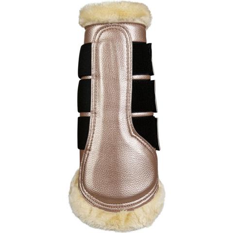 Ochraniacze HKM Comfort Premium Fur z futerkiem rosegold