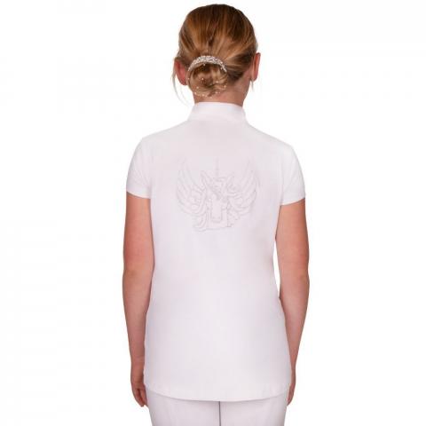 Koszulka konkursowa QHP Veerle Junior młodzieżowa White, biała