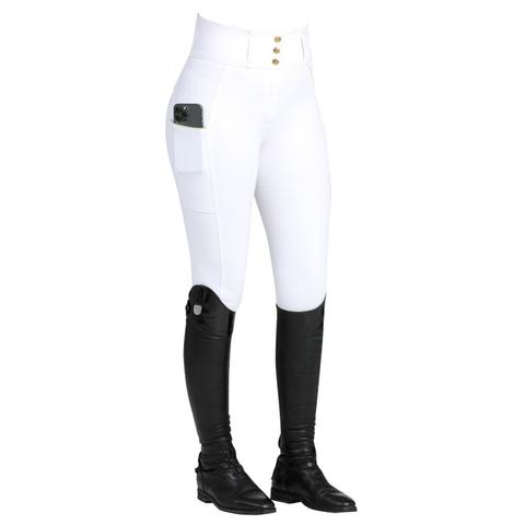 Bryczesy damskie Spooks Annber Full Grip White, białe