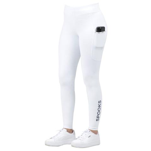 Legginsy damskie Spooks Emalia Full Grip White, białe