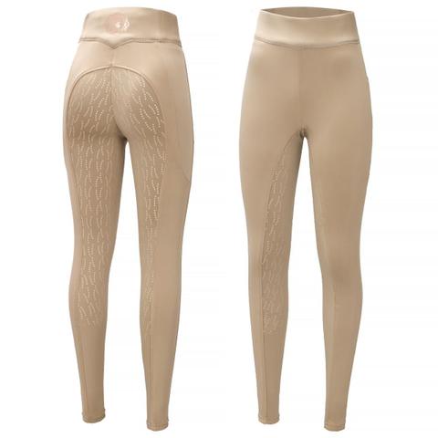 Legginsy damskie z silikonem Equestrian Queen Bournemouth beżowe