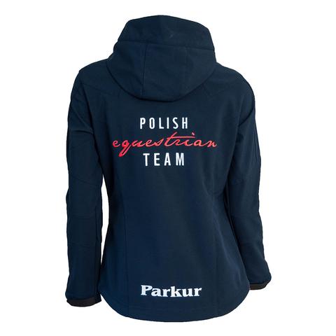 Kurtka kadrowa damska wiosna/lato Polish Equestrian Team Softshell nano granatowa
