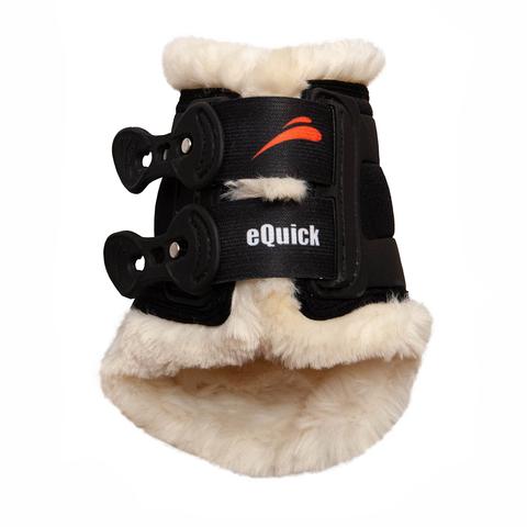 Ochraniacze z futerkiem eQuick eShock FluidGel Fluffy Legend tył brązowe z czarnym żelem