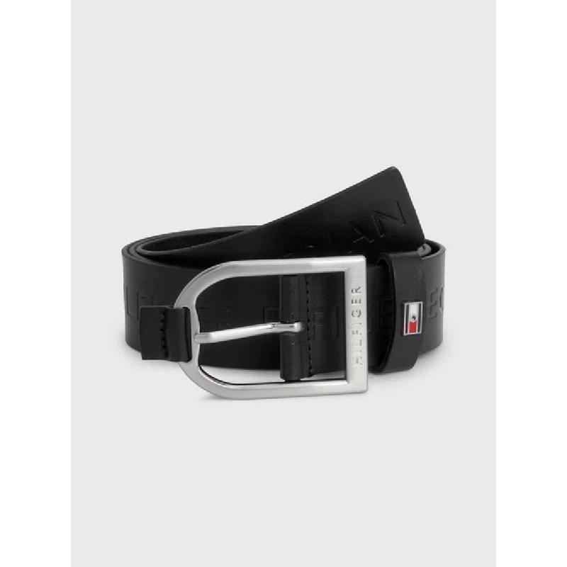 Pasek skórzany Tommy Hilfiger Equestrian Desert Sky, granatowy