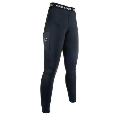 Legginsy młodzieżowe HKM Graz z silikonem czarne