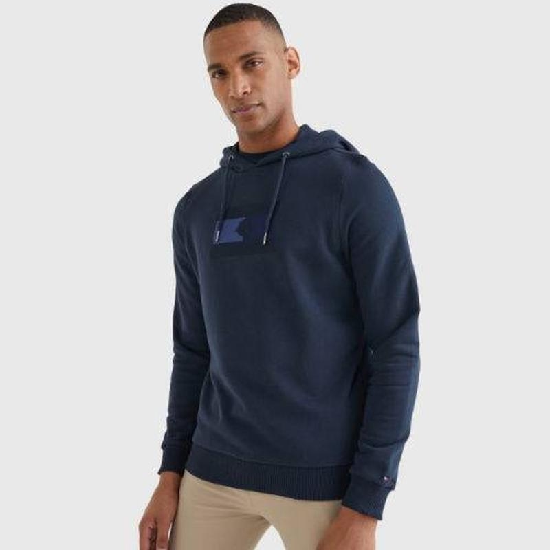 Bluza męska z kapturem Tommy Hilfiger Equestrian Desert Sky, granatowa