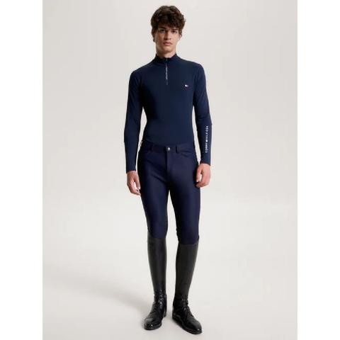 Bluzka termiczna męska Tommy Hilfiger Equestrian Thermo Desert Sky, granatowa