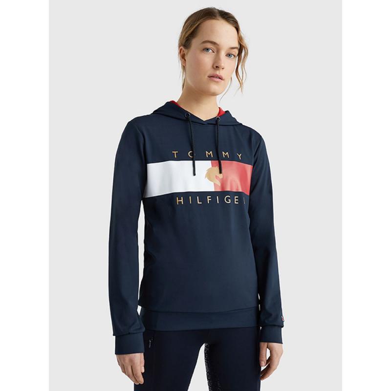 Bluza damska Tommy Hilfiger Tommy Flag Desert Sky, granatowa