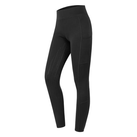 Legginsy młodzieżowe Waldhausen Elt Ella Glam z pełnym silikonowym lejem czarne