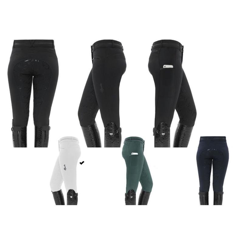 Bryczesy damskie Spooks Laurah Full Grip White, białe