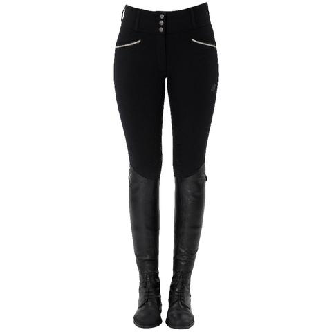 Bryczesy damskie Spooks Ricarda Full Grip High Waist Black, czarne