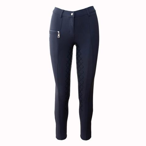 Bryczesy damskie z silikonem HKM Glorenza Pam grafitowe