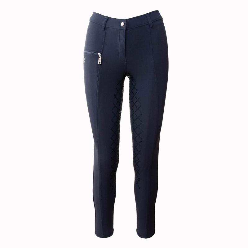 Bryczesy damskie z silikonem HKM Glorenza Pam grafitowe