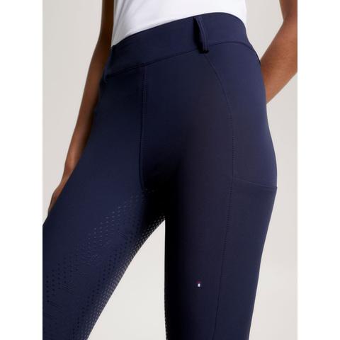 Legginsy damskie Tommy Hilfiger Equestrian Hudson Hybrid Desert Sky, granatowe