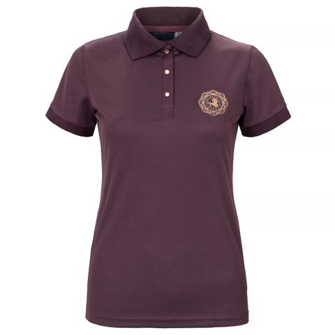 Koszulka damska Polo Equestrian Queen Addison bordowa